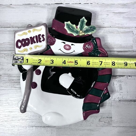 Fitz and Floyd Snowman Cookie Canape Plate Christmas Holidays Winter - Picture 5 of 5